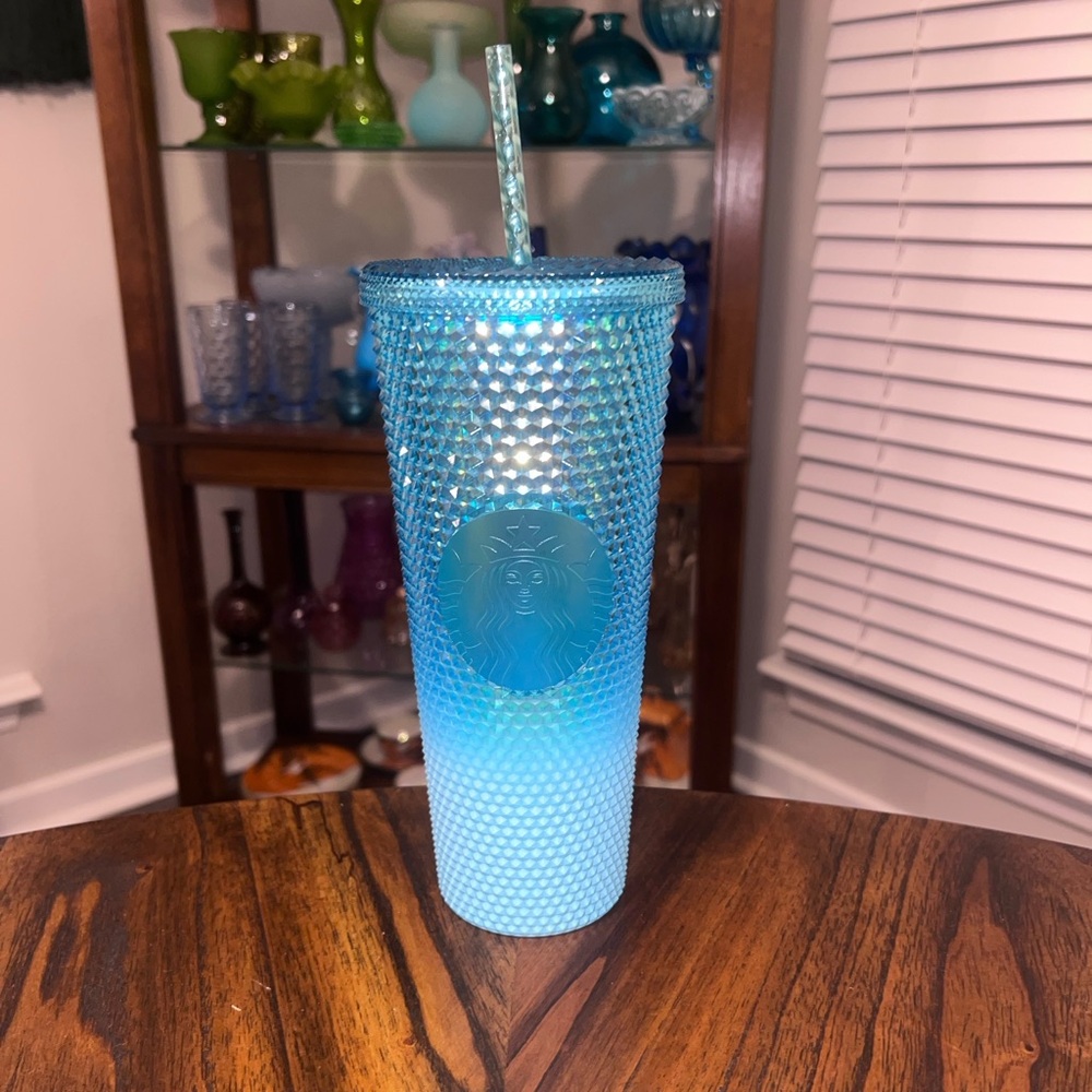 Starbucks Venti Cold Cup Glacier Blue Gradient Studded